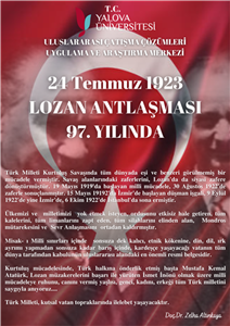 24 Temmuz 1923 Lozan Antlaşması